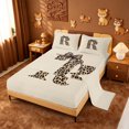 thumbnail image 2 of meiyoeat leopard Bowknot Letter Bed Sheets,Cheetah Monogram Print R Full Size Sheets,4-Piece,1 Flat Sheet,1 Fitted Sheet and 2 Pillowcases, 2 of 6