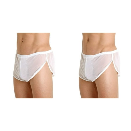 2 Pack Men s Underwear Briefs Mesh Breathable Underpants Mens Mesh Shorts See Through With Large Split plus Size Womens Pajamas Fishnet Tights for Women Lingerie Lingerie Stockings for Women