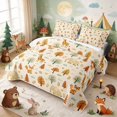 thumbnail image 3 of Erosebridal Giraffe Twin Quilt Set for Boys Girls, Autumn Forest Twin Coverlet Set, 2 Pieces 1 Bedspread and 1 Pillowcase, 3 of 7