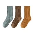 thumbnail image 3 of WOLLED 3PCS Kids Wool Socks 1-12Y Toddler Fall Winter Children's Socks Boys Girls Knitting Solid Color Socks, 3 of 9