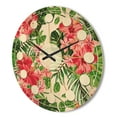 thumbnail image 3 of Designart 'Tropical Flowers and Leaves I' Mid-Century Modern Wood Wall Clock, 3 of 5