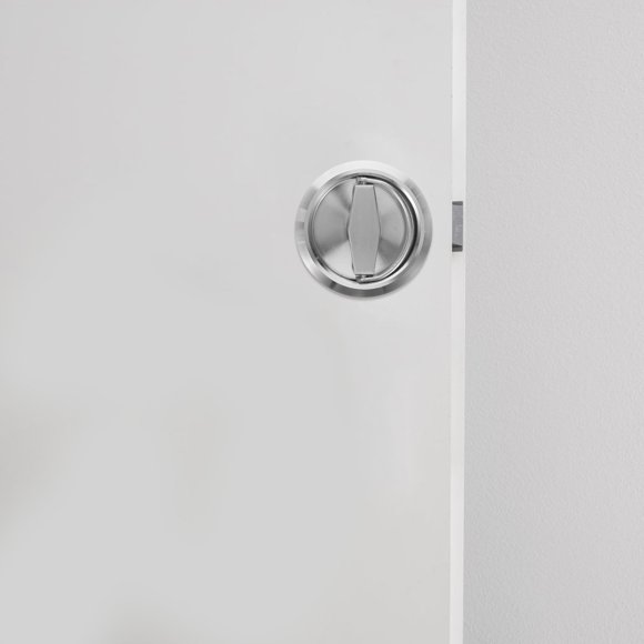 BRIGHTFUFU Stainless Steel Privacy Door Knob with Lock for Home Use Easy Install Silver Set