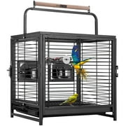 SPECSTAR19" Wrought Iron Travel Carrier Bird Cage for Parrots Conures Lovebird Cockatiel Parakeets