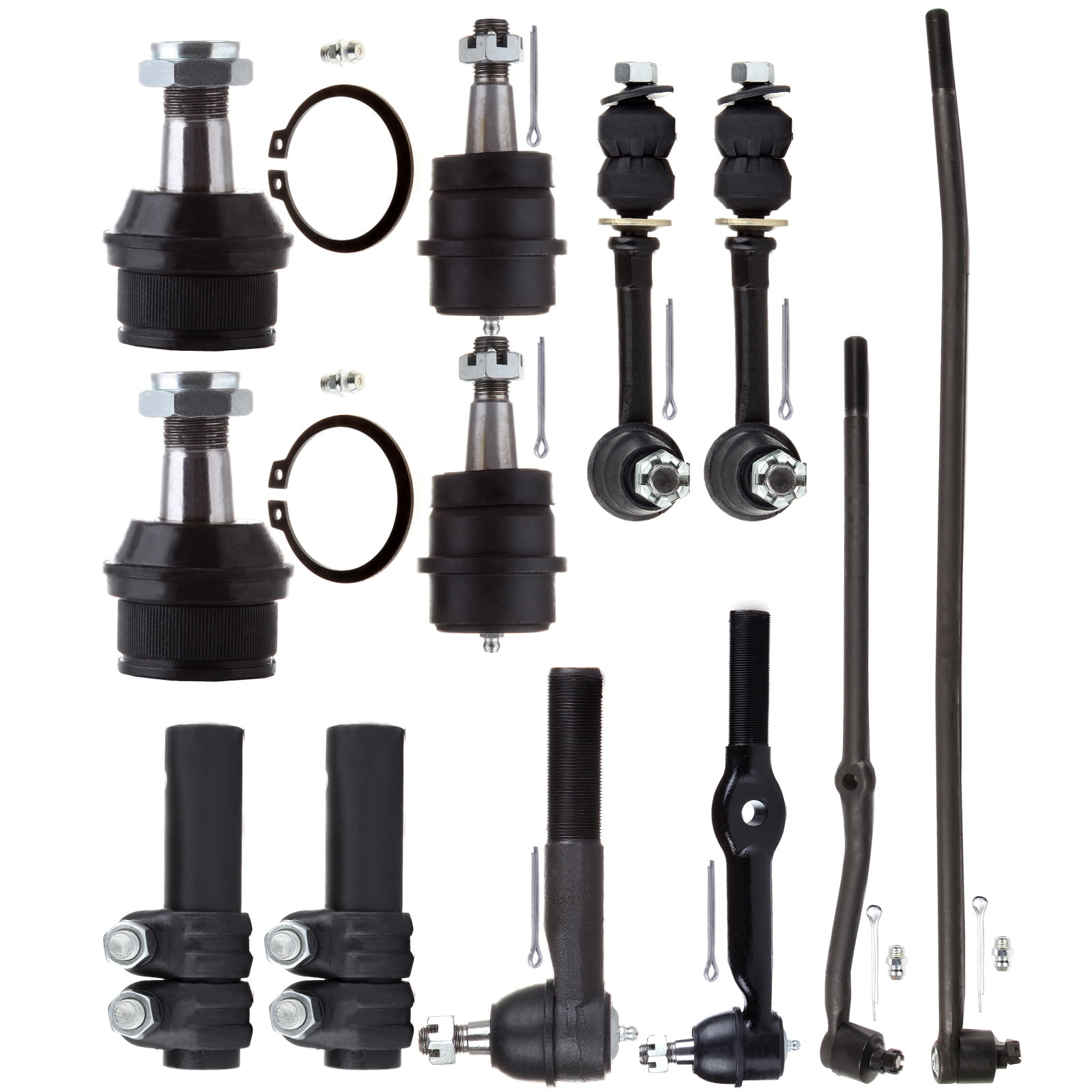 ECCPP Inner Tie Rod Ends At Pitman Arm Lower Ball Joints Outer Tie Rod Ends Front Sway Bar Links Upper Ball Joints Adjusting Sleeve 1995 1996 1997 for Dodge Ram 1500 /Ram 2500