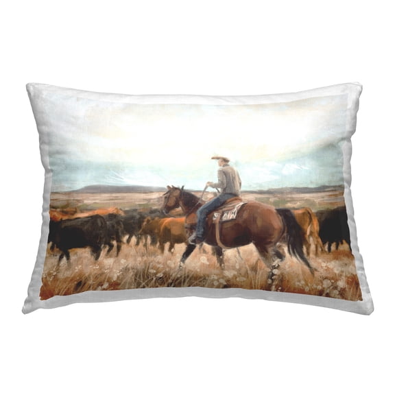 Stupell Industries Cowboy On The Range Decorative Printed Throw Pillow Design by Nina Blue.