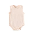 thumbnail image 6 of SDNall Baby Boy Girl Rompers Bodysuit Jumpsuit Playsuit One Piece Outfit Clothes Toddler Kids Boys Girls Fashion Comfortable Solid Color Button Sleeveless Crawling Short Romper, 6 of 9