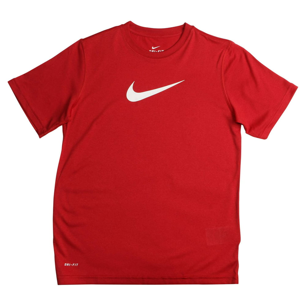 Nike Nike Big Boys 8 20 Dri Fit Legend Swoosh T Shirt Red