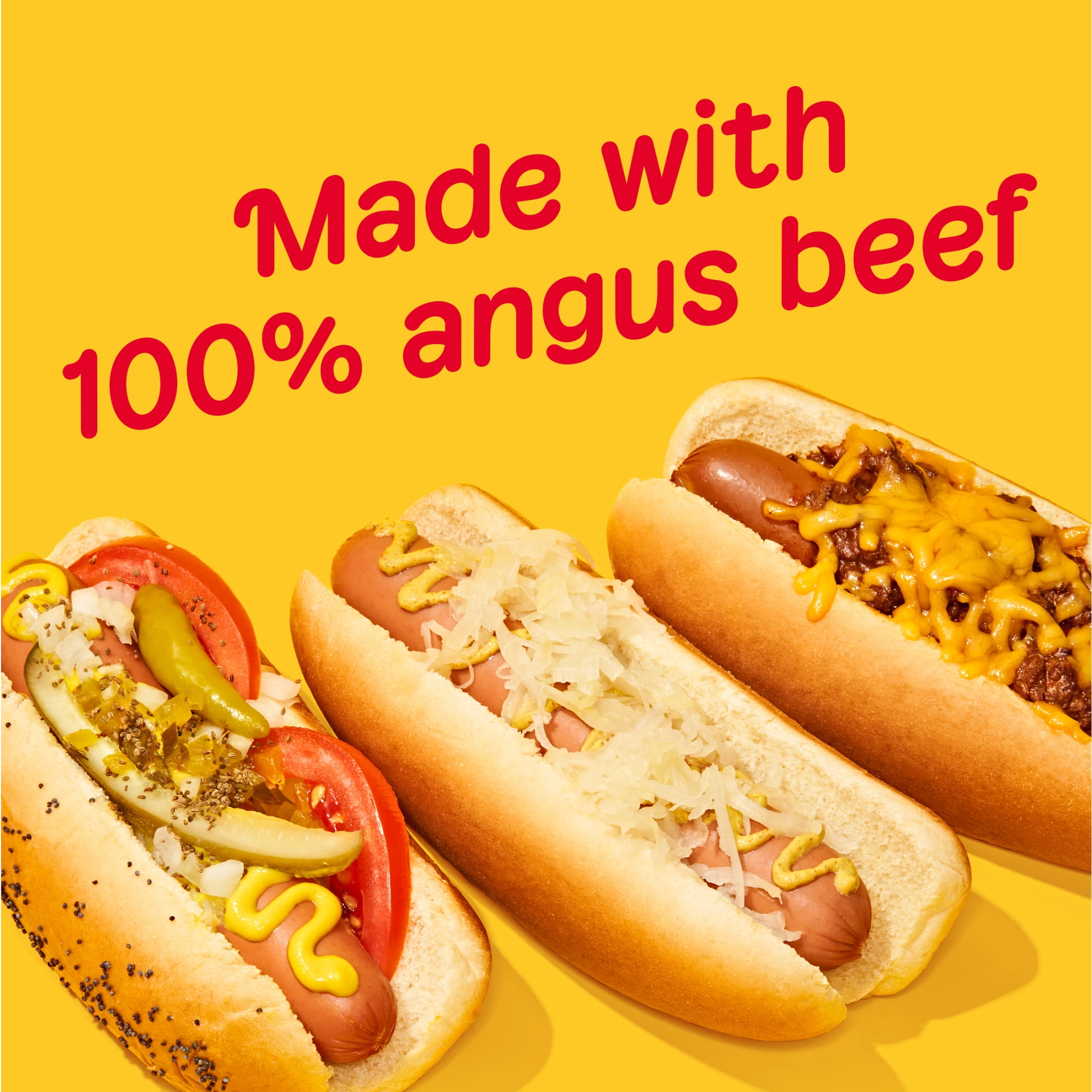 Oscar Mayer Natural Selects Bun-Length Angus Beef Uncured Beef Franks Hot Dogs, 8 Count. Pack