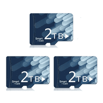 3PC New Memory Card 2TBX3 Universal Memory Micro SD Card 2000GB, Suitable For Most Mobile Phones, Cameras, And Other Devices,Bluewith Adapter
