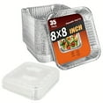 thumbnail image 1 of Dsseng8x8 Foil Pans (35 Pack) - 8 Inch Square Aluminum Pans With Clear Lids - Disposable Baking Pans For Heating  Grilling  Prepping Food & Baking Cakes - Aluminum Baking Pans Disposable, 1 of 6