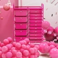 thumbnail image 2 of 15-Drawer Rolling Storage Cart, Multipurpose Movable Organizer Cart, Utility Cart for Home, Office, School, Hot Pink, 2 of 9