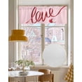 thumbnail image 4 of Valentine's Love Linen Curtain Valance for Bedroom/Bathroom/Kitchen/Office/Living/Dining Room Windows, Pink Ribbon Heart Sweetest Holiday Rod Pocket Topper Decorative Cafe Drapes Panel 42"x18", 4 of 6