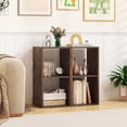 thumbnail image 2 of Gymax 2PCS 2-Cube Bookcase w/ Anti-tip Kit 2-Tier Open Back Bookshelf for Bedroom Brown, 2 of 10