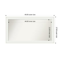 Amanti Art Custom Framed Wall and Bathroom Mirror (27 x 49 in.), Craftsman White Frame