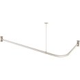thumbnail image 3 of L Shaped Shower Curtain Rod, Bathroom Bathtub Corner Shower Curtain Rod with Ceiling Support (BRUSHED NICKEL), 3 of 13