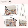 thumbnail image 6 of SCRAWLGOD Floral Print Red Blue Beige PU Leather Small Crossbody Bags for Women, Cell Phone Cross body Purse Bag Crossbody Wallet Purses with Detachable Chain, 6 of 7