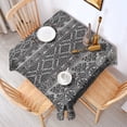 thumbnail image 2 of Black Pioneer Flower Geometric Striped Pattern Square Tablecloth,Waterproof Square Table Cover,Wipeable Spillproof Washable Table Cover for Home Kitchen Party Decor 42"X42"(107x107cm), 2 of 6