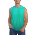 thumbnail image 1 of Bingfone Turquoise Light Blue Pattern Men's Tank Tops Workout Sleeveless Tee Shirts Running Beach Tanks for Men-XX-Large, 1 of 7