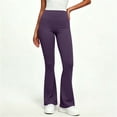 thumbnail image 6 of Yoga Work Pants for Women Baeitkot High Waist Bell Bottom Leggings Stretchy Seamless Flared Pants for Pilates and Weekend Outfits Purple XXL, 6 of 6