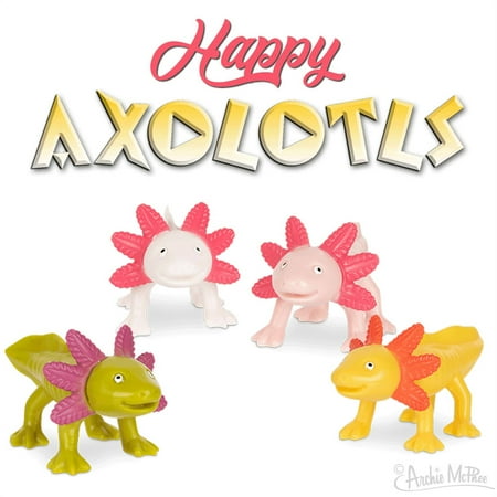 UPC: 0739048129793 | Archie McPhee Happy Axolotls Soft Vinyl Amphibiously Adorable Salamanders (4 pack)