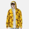 thumbnail image 3 of Pofeuu Ripe Yellow Lemon Print Sun Protection Outdoor Lightweight Full Zip UV Cooling Hoodie Long Sleeve Summer Clothing for Outdoor Hiking-Medium, 3 of 5