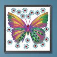 thumbnail image 1 of Cuadros Decorativos Kit de pintura de diamante con forma especial parcial de bricolaje 5D decoración de mariposa (YXC671) Wdftyju embutido en tela, 1 of 9