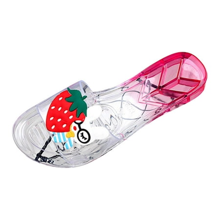 

Cathalem Women Clip Toe Sandals Jelly Beach Flip Flops Female Students Korean Fashion Wear Summer Flat Sandals Watermelon Red 40