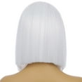thumbnail image 4 of RightOn White Short Wigs Straight Bob Hair Wigs for Women Middle Part Synthetic Cosplay Wigs Daily Party Use, 4 of 6