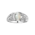 thumbnail image 1 of RYLOS Men's Rings Sterling Silver Rings Classic Designer Style 8X6MM Oval Gemstone &  Sparkling Diamond Ring Opal October Birthstone Rings For Men Size 11, 1 of 7