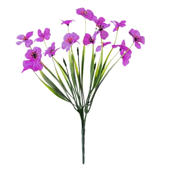 Faux Violets Bouquet, Ongmies No Fade Plastic Plants, Outdoor Flower Bouquet: Spring - Themed Violet Arrangement, Ideal for Garden Decoration & Wedding Prelude Ceremonies