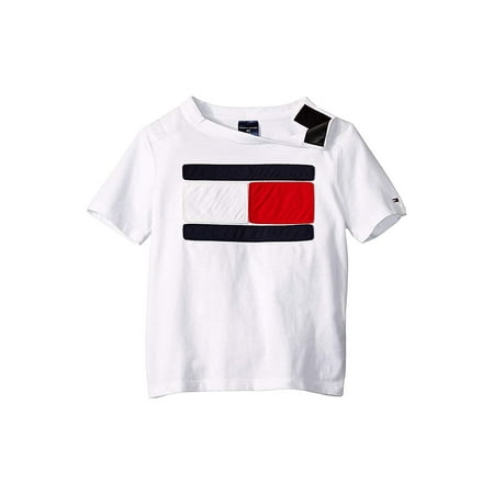 Tommy Hilfiger Adaptive Short Sleeve Riley Fashion Tee (Little Kids/Big Kids) Bright White