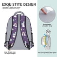 thumbnail image 5 of Unicorn and Rainbow Purple Pattern Backpack for School, Cute School Bag with Adjustable Shoulder Straps and Padded Back, 15.3"x11"x6.7", 5 of 5