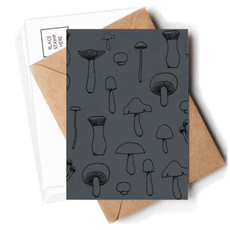 Cute Mushroom Creature Illustration Postcards Envelopes Blank Note Cards Mailing