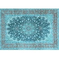thumbnail image 1 of Ahgly Company Indoor Rectangle Medallion Light Blue Traditional Area Rugs, 3' x 5', 1 of 4