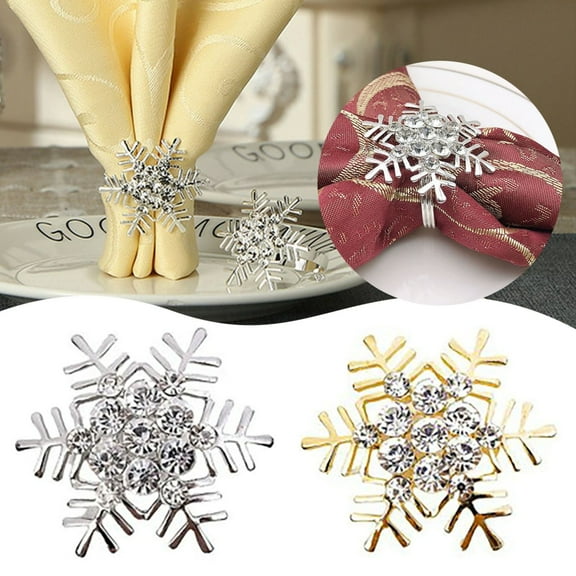 Clearance! 3D Snowflakes Hanging Decoration Ornaments Indoor Holiday Decorations 6Pcs Snowflake Napkin Rings Table Buckle Holder