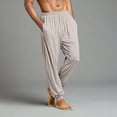thumbnail image 4 of GrmtClth Men's Pajama Pants Lounge Jogger Sleepwear Comfy Casual Pjs Bottoms with Drawstring & Pockets Beige XL, 4 of 9