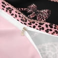 thumbnail image 4 of meiyoeat Leopard Pattern Alphabet D Print Duvet Cover Set For Girls,Pink Chic Bow Tie Bedding Full For Kids,pink Reversible,3 Pieces(No Comforter), 4 of 6