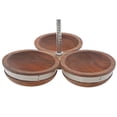 thumbnail image 5 of IH Casa Decor Natural Acacia Wood With Hammered Nickel 3 Section Server, 5 of 5