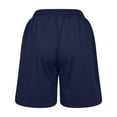 thumbnail image 6 of Lovskoo Shorts for Women Solid Color Casual Summer Loose Sports Half Knit Shorts Navy, 6 of 8