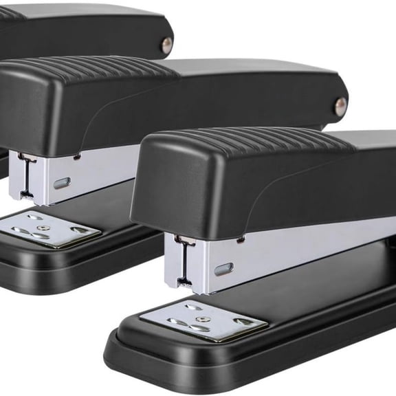Desktop Stapler, Full-Strip, 20 Sheet Capacity, Black, Pack of 12