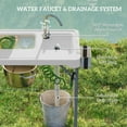 thumbnail image 4 of Outsunny Table de Nettoyage Pliante pour Poissons Table de Camping avec Robinet d'Évier, Blanc, 4 of 10