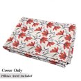 thumbnail image 5 of Floral Floor Pillow Lounger Cover, Hand Drawn Vintage Flourishing Tulip Flowers Nature Garden Theme Pattern, Nap Mat Printed Fabric Case for 5 Pillows, 88" x 36", Peach Green and Red, by Ambesonne, 5 of 5