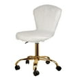 thumbnail image 2 of MU09-WHITE_1_OS Fakefur Makeup/Vanity Chair Golden Leg - Mid-Back Dressing Chair - Adjustable and Swivel Desk Chair Gliders, Desk Chairs White Urban,, 2 of 5