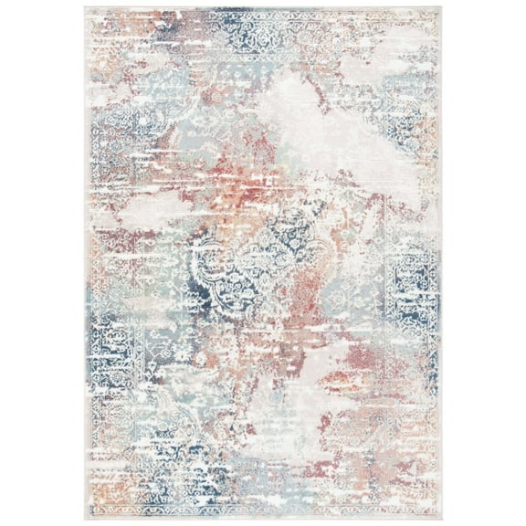 SAFAVIEH Skyler Luka Distressed Area Rug, Beige/Burgundy, 4'5" x 6'5"