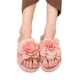 thumbnail image 4 of Xfvqtps Womens Corduroy Open Toe Slide Slippers Warm Flat House Shoes for Bedroom Living Room Fall Winter Cozy Indoor Comfortable Footwear, 4 of 7