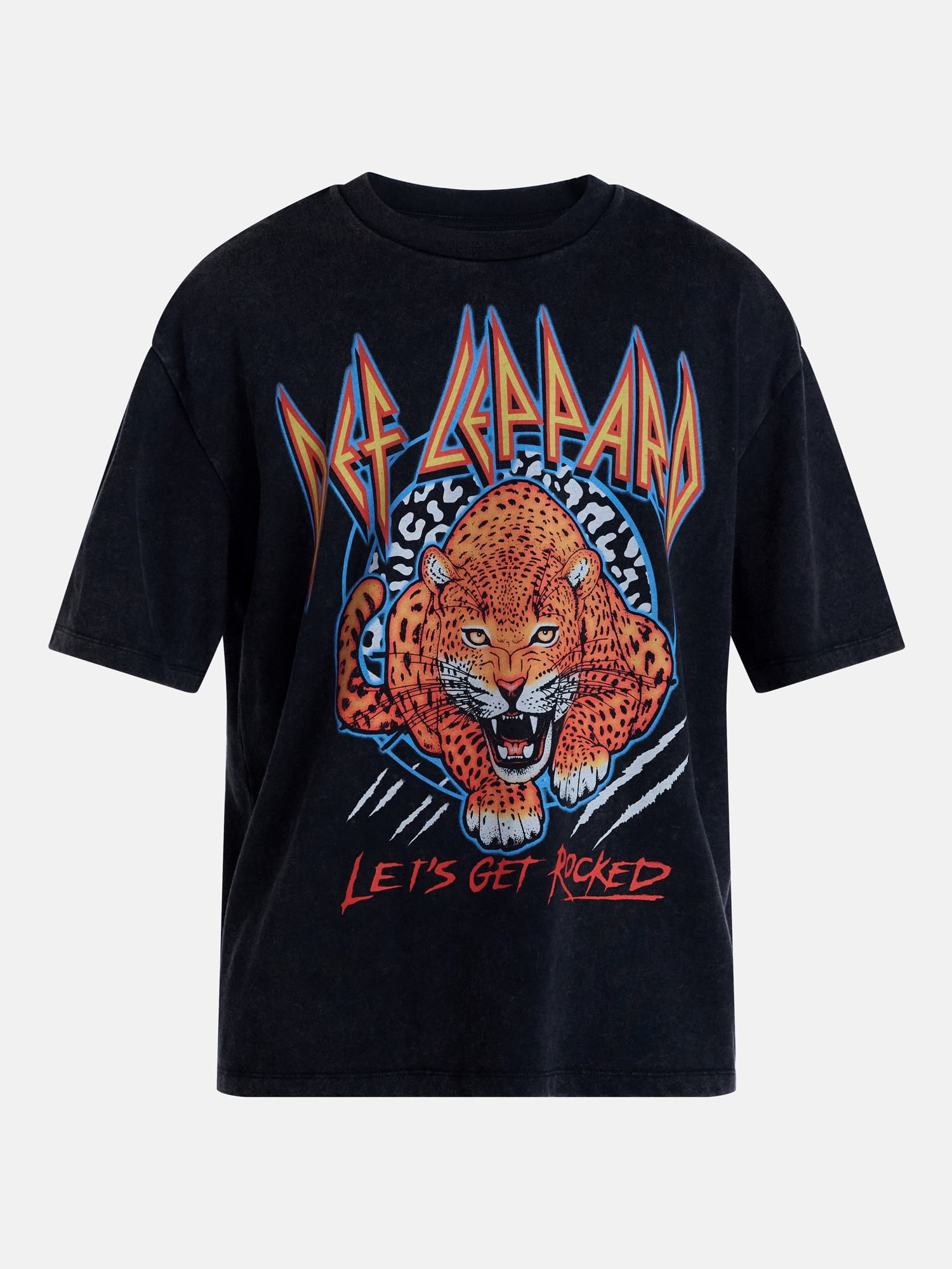 Def Leppard, Men's & Men's and Tall Mineral Wash Boxy Graphic Tee, Sizes XS–5XB & MT-4XLT