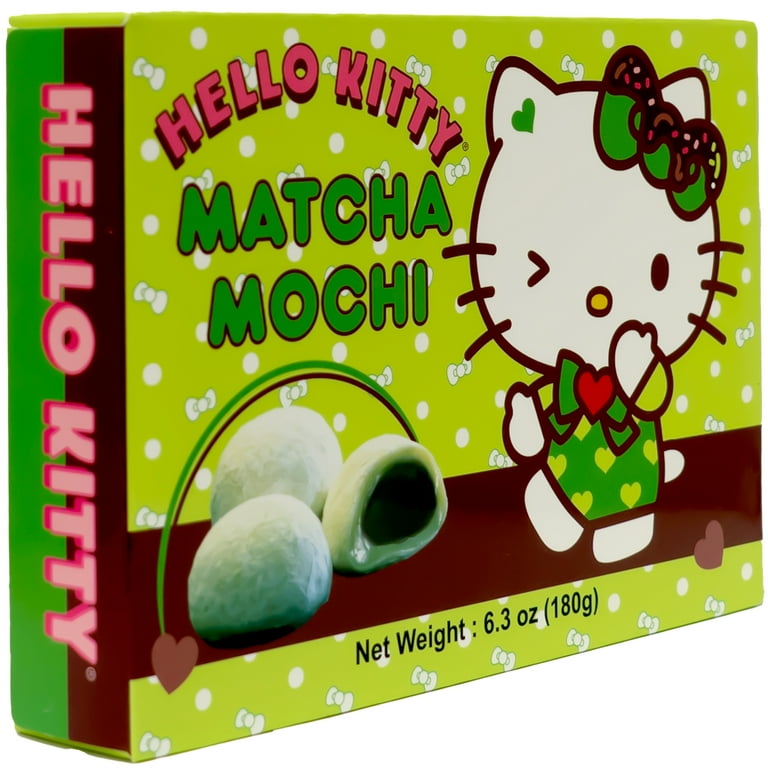 Hello Kitty Mochi Matcha Flavor, Soft Chewy Green Tea Rice Cakes
