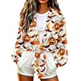 thumbnail image 3 of Gamivast Open Front Cardigan for Women Tie Knot Long Sleeve Shrugs Witch Hat Print Lightweight Cropped Tops Halloween Cover Up for Fall Festival Holiday Outfits, 3 of 6