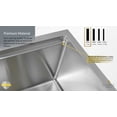 thumbnail image 3 of Auric 33" Retro-fit Farmhouse Workstation Curved Front Apron 50/50 Double Bowl Stainless Steel Sink, SCAL-16-33-retro 5050 COMBO, 3 of 8