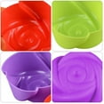 thumbnail image 3 of WHAMVOX 8pcs Silicone Decorative Muffin Cups Rose Flower Shape Cake Molds Pudding Jelly Chocolate Molds DIY Cupcake Baking Tool (Random Color), 3 of 8